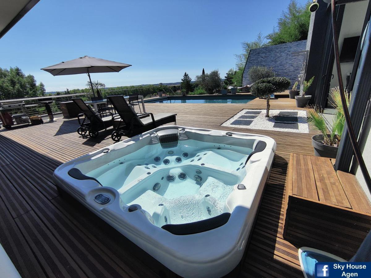 Piscine Chauffee Et Spa Jacuzzi Privatif Terrasse Sans Vis A Vis ,,,Sky House Agen,,, Εξωτερικό φωτογραφία